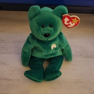 Ty Beanie Baby "Erin" Emerald Green Plush Bear